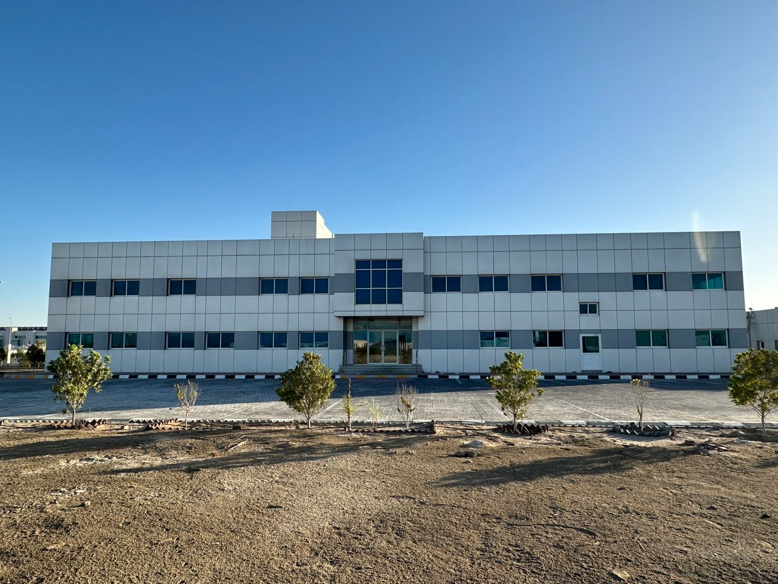 Exterior of the Emirates Fine Tissue Industry factory in Abu Dhabi
